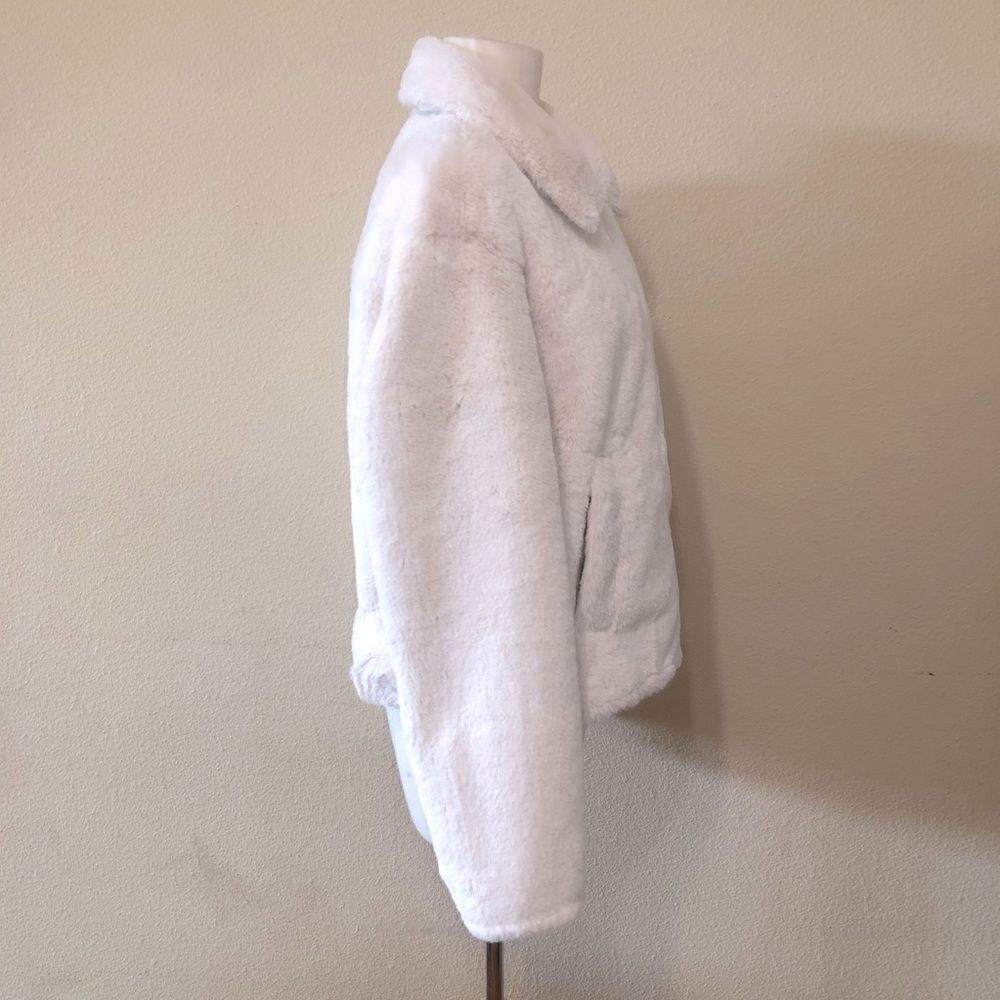 Topshop Lily Faux Fur Biker Jacket Size 12 - Picture 5 of 10